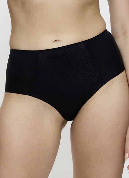 Triumph - Triumph Slip mit Jacquardeinsatz im Vorderteil, in Größe 036 bis 048, in Farbe SCHWARZ Ansicht 1