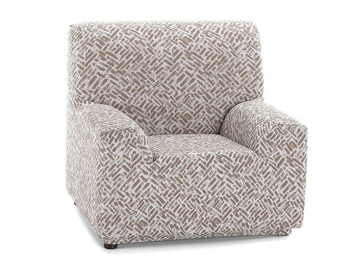 Sessel- & Sofaüberwürfe - Angenehme Stretchbezüge, in Größe 101 (Sesselbezug) bis 113 (Ohrensessel-Bezug), in Farbe CREME Ansicht 1