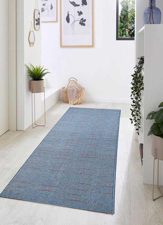 Läufer & Stufenmatten - Erstklassige Läufer nach Mass, in Größe 102 (Läufer, 67 cm breit) bis 106 (Läufer, 100 cm breit), in Farbe BLAU Ansicht 1