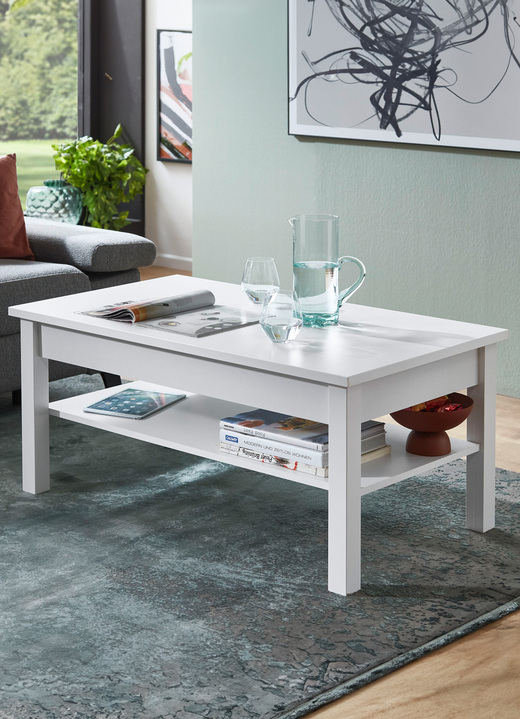 Couchtische - Couchtisch mit grosser Ablagefläche, in Farbe WEISS
