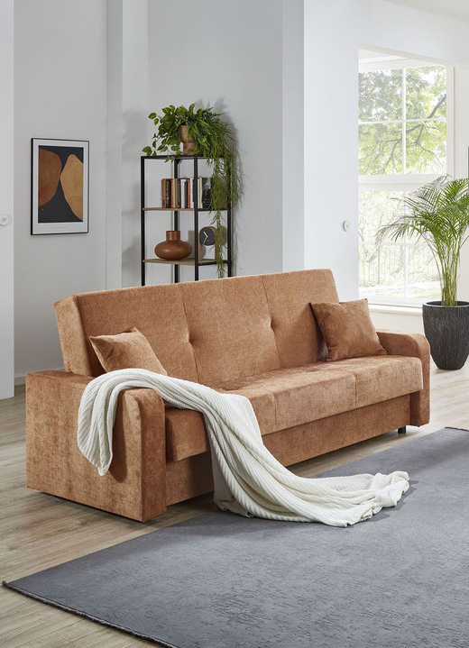 Bettsofas - Schlafsofa mit Bettkasten, in Farbe TERRA Ansicht 1