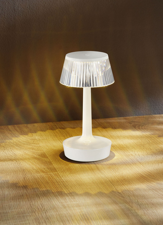 Tischlampe - LED-Tischleuchte mit Kristall-Effekt, in Farbe WEISS Ansicht 1