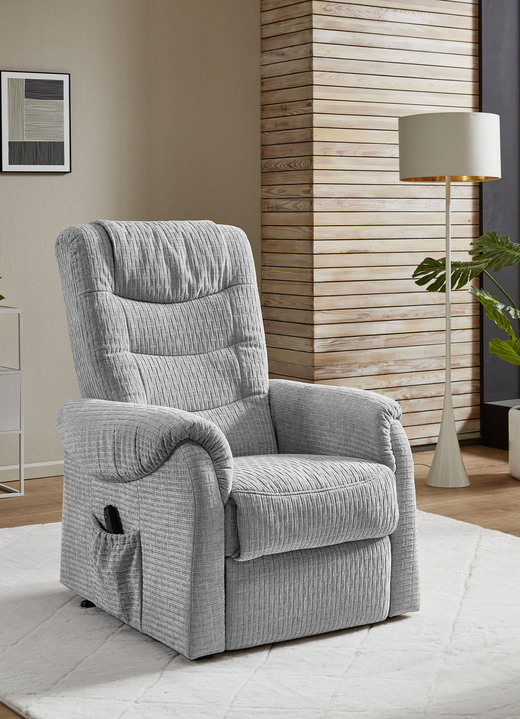 TV-Sessel / Relax-Sessel - TV-Sessel auf Rollen, in Farbe GRAU, in Ausführung TV-Sessel, manuell verstellbar Ansicht 1