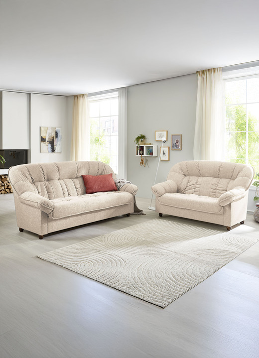 Polstergruppen - Komfortable Polstermöbel, in Farbe BEIGE, in Ausführung Polstergruppe, 2-teilig Ansicht 1