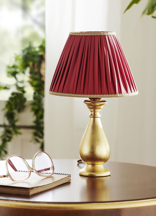 Tischlampe - Tischleuchte mit Blattgoldauflage, in Farbe GOLD-ROT