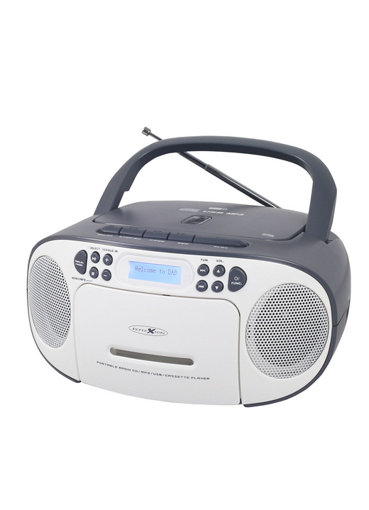 Musikanlagen - CD-Boombox DAB+, in Farbe WEISS-GRAU Ansicht 1