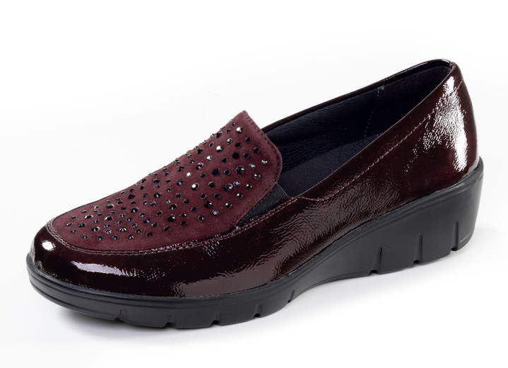 Slipper & Schnürschuhe - ELENA EDEN, bequeme Damen-Slipper, Weite H, mit herausnehmbarem Fussbett, in Größe 3 1/2 bis 8, in Farbe BURGUND Ansicht 1