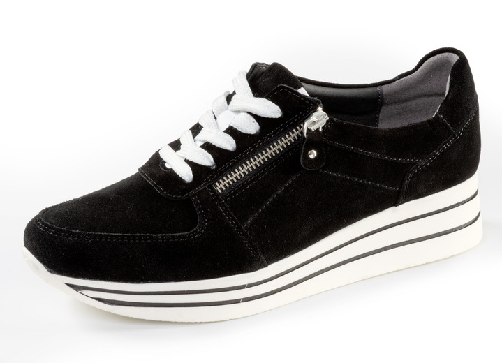 Slipper & Schnürschuhe - ELENA EDEN, bequeme Damen-Sneaker, Weite G, mit herausnehmbarem Fussbett, in Größe 036 bis 042, in Farbe SCHWARZ Ansicht 1