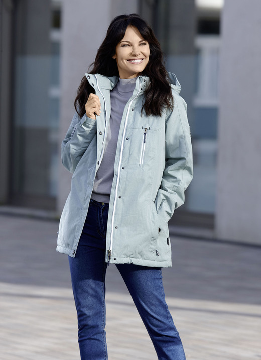 Kurz - Funktionsjacke mit abnehmbarer Kapuze Kurz - Funktionsjacke mit abnehmbarer Kapuze, in Größe 036 bis 054, in Farbe MINT