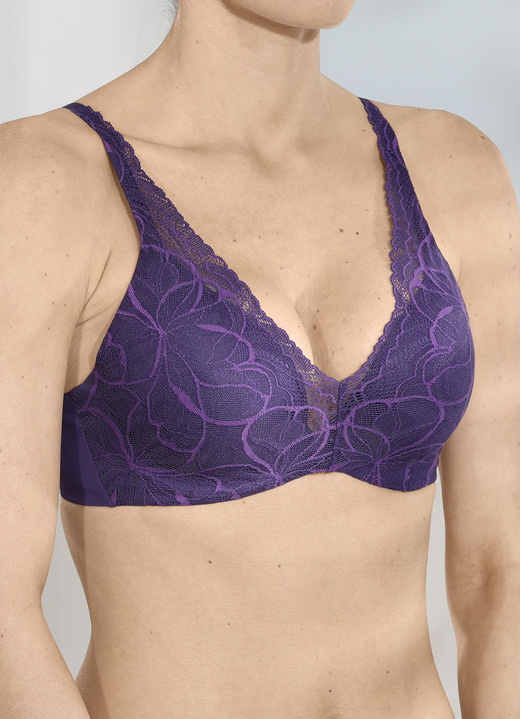BH mit Formbügel - Triumph Body Make-Up Illusion Lace BH mit flexiblen Komfortbügeln, in Größe 070 bis 090, in Cup B, in Farbe AMETHYST Ansicht 1