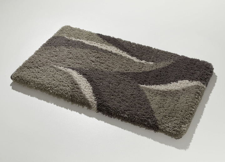 Badgarnituren - Badgarnitur mit rutschhemmend beschichteter Rückseite, in Größe 100 (Vorleger halbrund, 50/ 80 cm) bis 112 (WC-Deckelbezug, 47/ 50 cm), in Farbe GRAU Ansicht 1