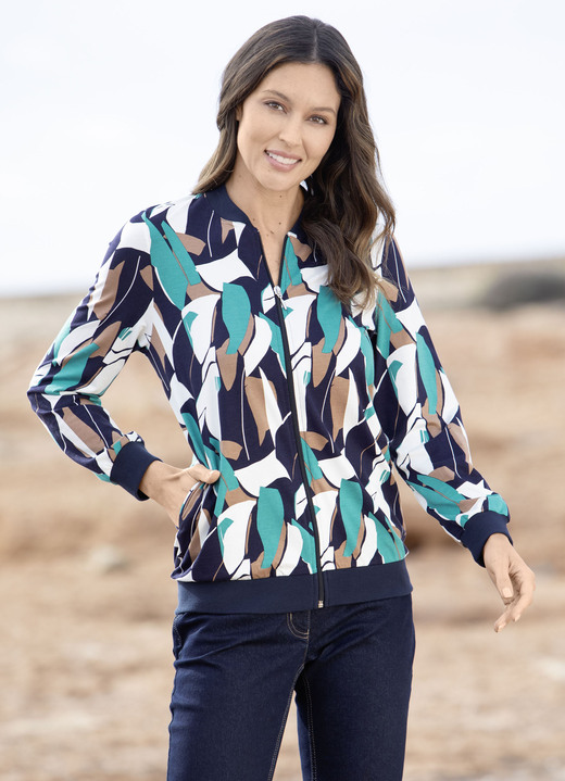 Shirtjacken - Shirtjacke mit durchgehendem Reissverschluss Shirtjacken - Shirtjacke mit durchgehendem Reissverschluss , in Größe 036 bis 052, in Farbe ECRU-MARINE-PETROL