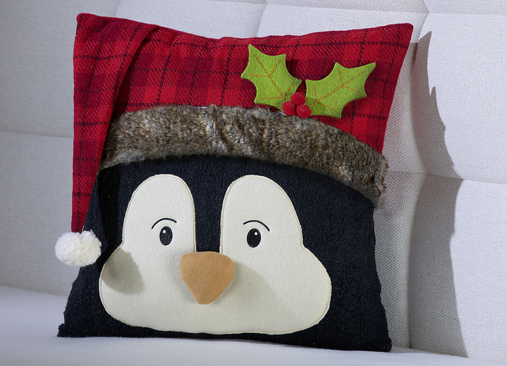 Weihnachtliche Dekorationen - Kissenbezug Weihnachtspinguin, in Farbe BUNT Ansicht 1