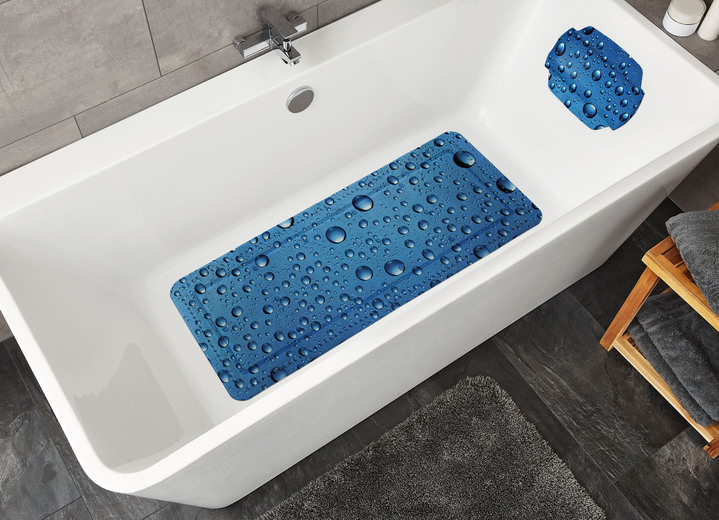Badezimmeraccessoires - Sicherheits-Einlagen von Kleine Wolke, in Größe 300 (Duscheinlage, 55/55 cm) bis 302 (Nackenpolster, 32/22 cm), in Farbe BLAU Ansicht 1
