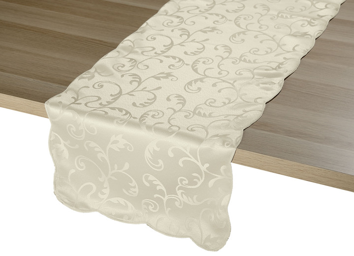 Tischdecken - «SCHÄFER» Tisch- und Raumdekoration in verschiedenen Ausführungen, in Größe 130 (Tischdecke, 130/160 cm) bis 404 (2er-Set Kissenbezüge, 40/40 cm), in Farbe CHAMPAGNER Ansicht 1