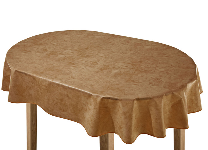 Tischdecken - Klassisch marmorierte Wachstuch-Tischdecke, in Größe 108 (Tischdecke, 80/ 80 cm) bis 220 (Tischdecke, oval, 155/220 cm), in Farbe BRAUN Ansicht 1