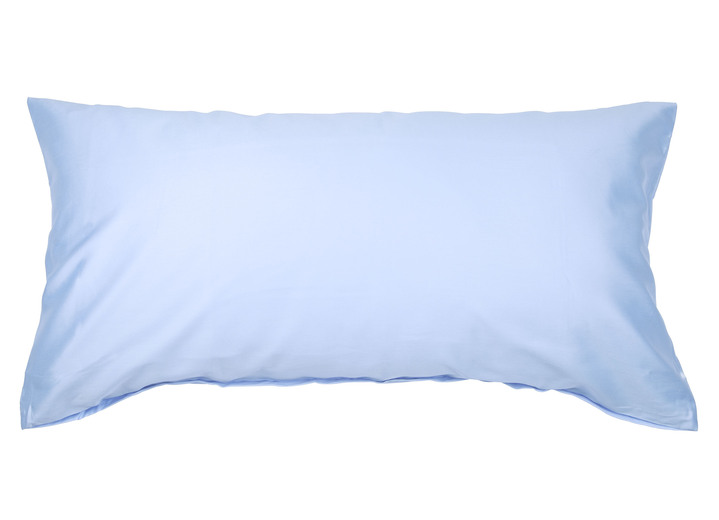 Dekokissen & Hüllen - Hochwertige Mako-Satin-Kissenbezüge mit Reißverschluss, in Größe 121 (2 Kissenbezüge, 40/80 cm) bis 125 2 (Kissenbezüge, 40/60 cm), in Farbe HELLBLAU Ansicht 1