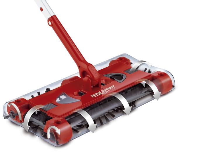 Reinigungsgeräte - Swivel Sweeper Akku-Besen mit Knickgelenk, in Farbe ROT Ansicht 1