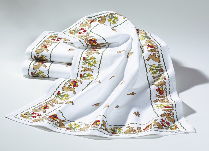 Handtücher - Geschirrtücher, 3er-Set, in Farbe WEIß