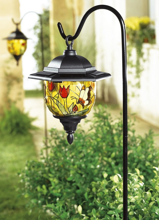 Garten - Tiffany-Solar-Hängeleuchten, 2er-Set, in Farbe SCHWARZ