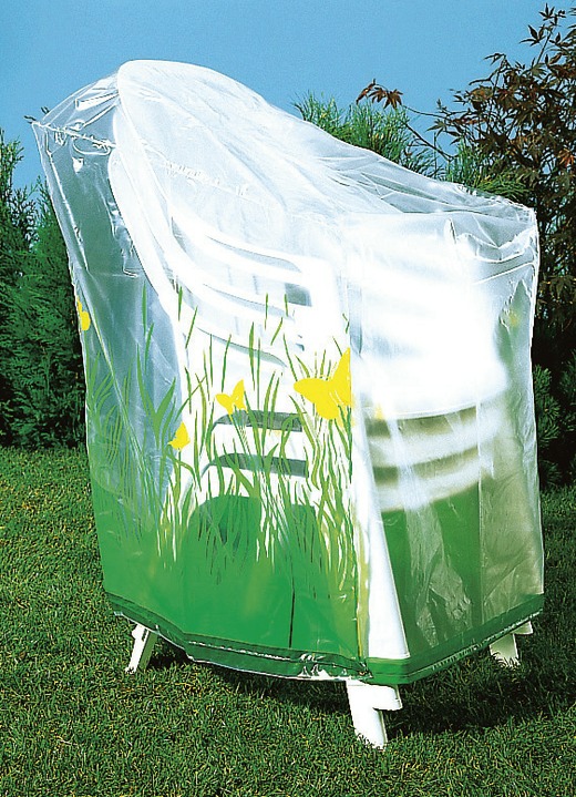 Gartengeräte und Zubehör - Abdeckhüllen aus reissfestem Kunststoff, in Farbe , in Ausführung 4 Stapelsessel Ansicht 1