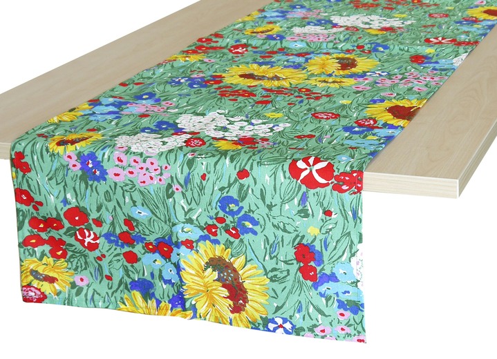 Tischdecken - Dicht gewebte Tischwäsche Made in Germany, in Farbe SOMMERWIESE, in Ausführung Tischläufer, L160xB50 cm Ansicht 1
