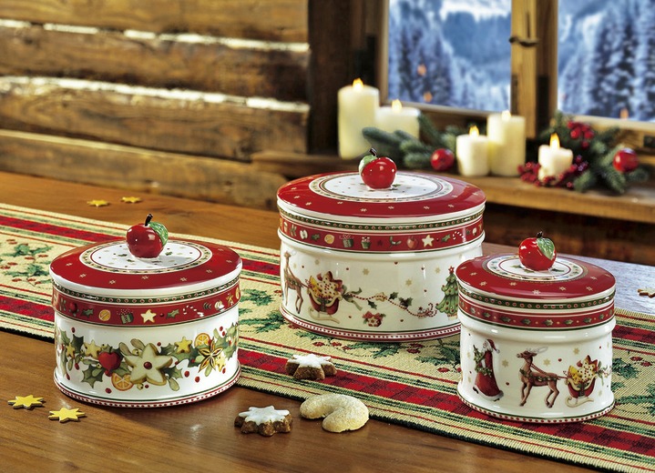 - «Villeroy & Boch» Gebäckdose in verschiedenen Ausführungen, in Farbe WEISS-ROT, in Ausführung Gebäckdose, klein