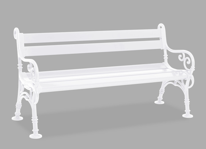 Gartenmöbel - Gartenbank aus Voll-Kunststoff, in Farbe WEISS, in Ausführung 3-Sitzer Ansicht 1