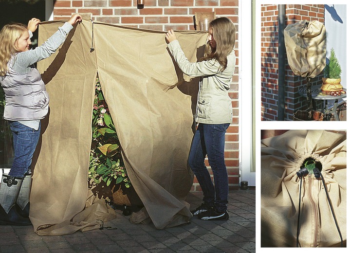 Gartenpflege - Winterschutz-Thermo-Mantel in verschiedenen Grössen, in Farbe BEIGE, in Ausführung 50x100 cm