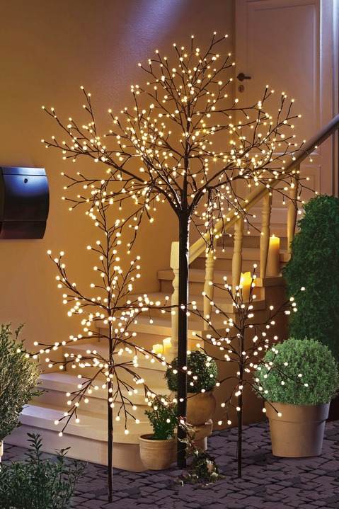 Aussendekorationen - LED-Baum mit LED-Kugeln, in Farbe WARM-WEISS, in Ausführung Höhe 120 cm Ansicht 1