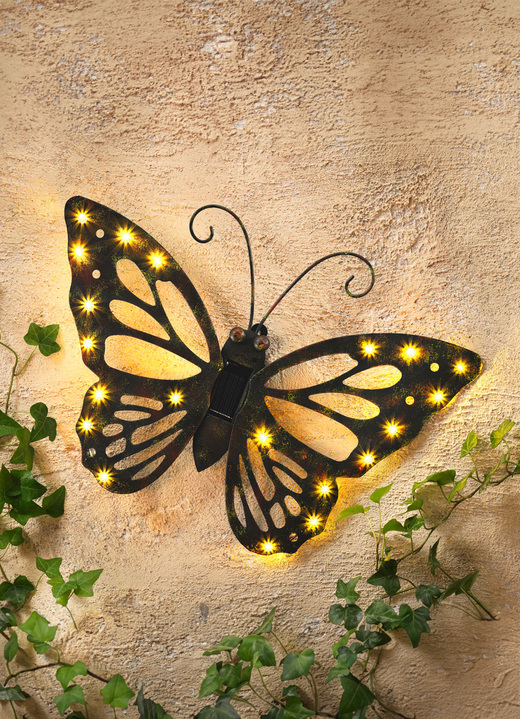 Gartenbeleuchtung - Wandbild «Solar-Schmetterling», in Farbe ANTIK-BRAUN Ansicht 1