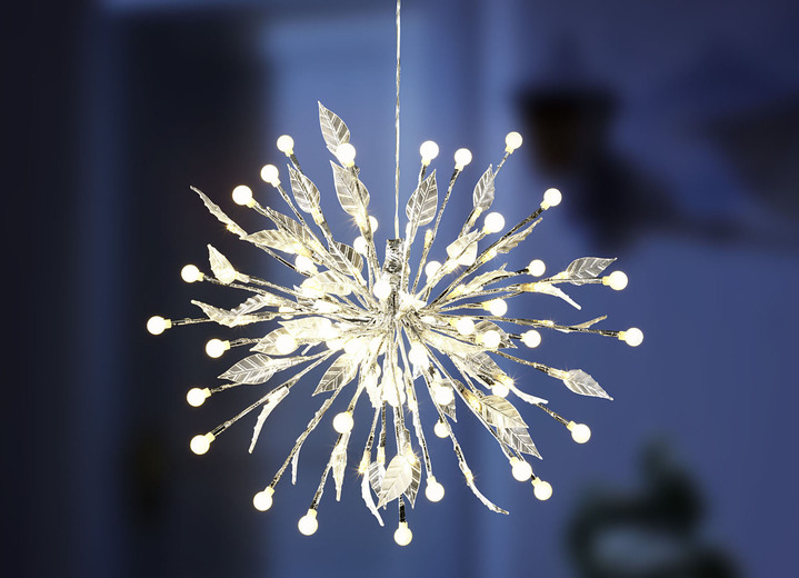 - Lichtkugel mit LEDs, in Farbe SILBER-WEISS
