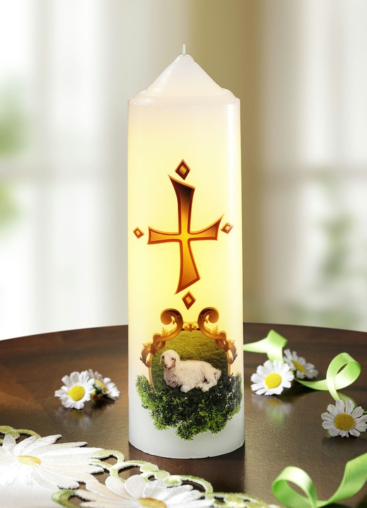 Oster-Dekorationen - LED-Osterkerze, in Farbe WEISS