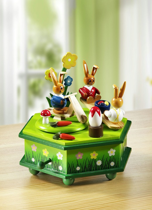 Oster-Geschenkideen - Spieluhr aus Holz, in Farbe GRÜN