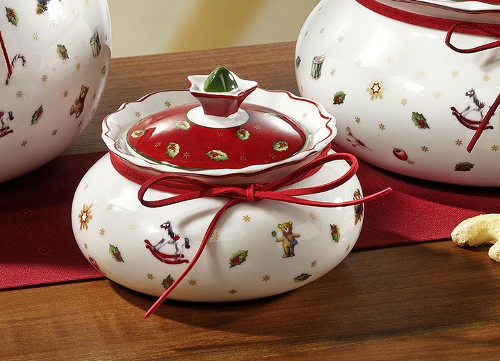 Weihnachten - «Villeroy & Boch» Gebäckdose, verschiedenen Ausführungen, in Farbe WEISS/ROT, in Ausführung Gebäckdose, klein Ansicht 1