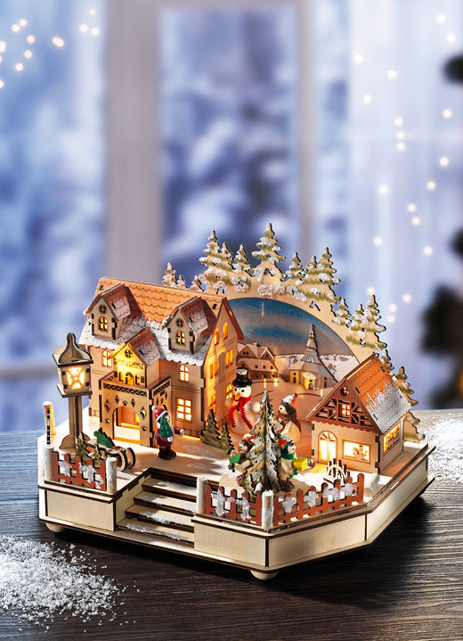 Weihnachtliche Dekorationen - Spieldose mit der Melodie «Oh Tannenbaum», in Farbe NATUR