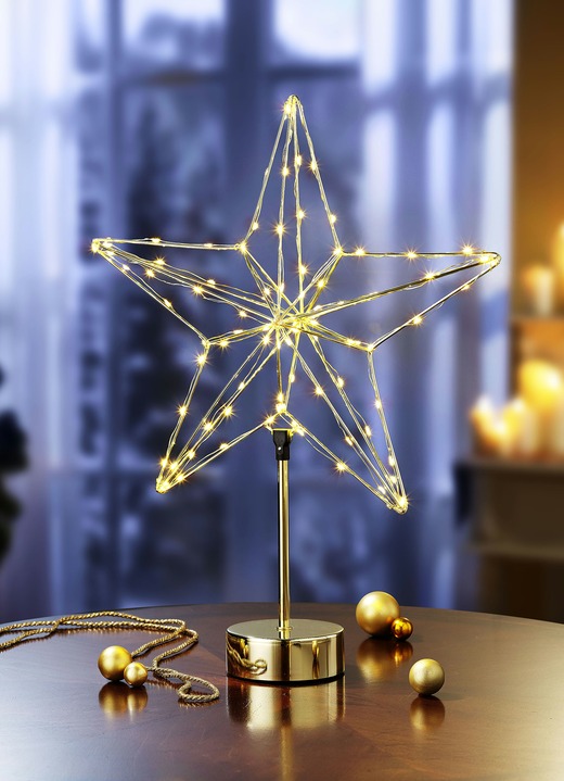 - LED-Sternleuchter mit Timerfunktion, in Farbe GOLD