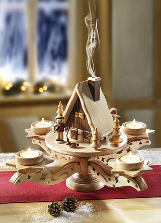 «ZEIDLER» Adventsleuchter mit Rauchhaus