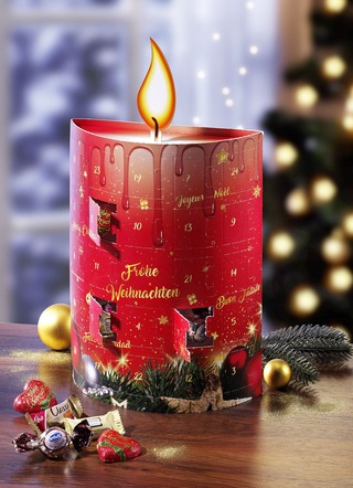 Süsser Adventskalender 3D-Kerze
