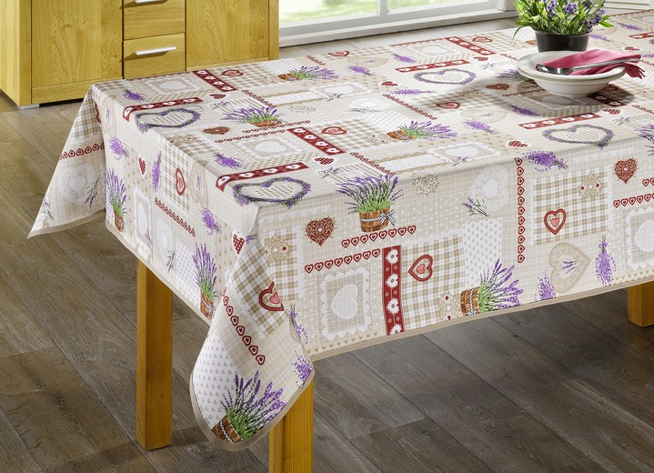 - Pflegeleichte Tischdekoration im Landhausstil, in Größe 190 (Tischdecke, 110x140 cm) bis 210 (Tischdecke oval, 150x220 cm), in Farbe BUNT Ansicht 1