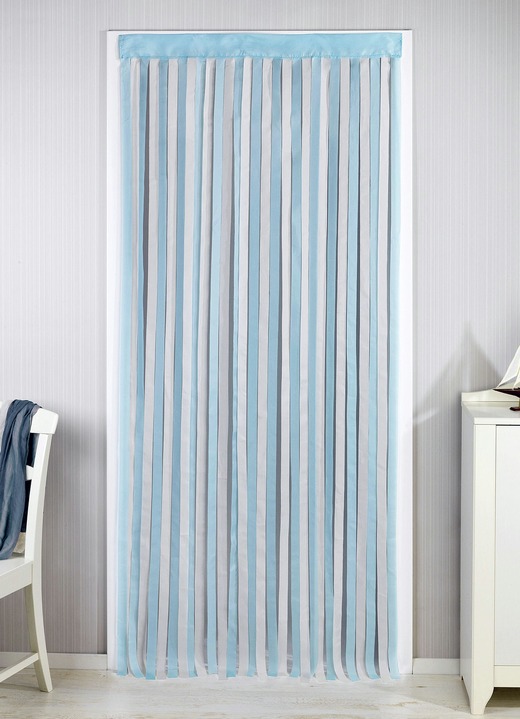 Sicht- & Sonnenschutz - Türvorhang in verschiedenen Farben, in Farbe TÜRKIS-BEIGE Ansicht 1