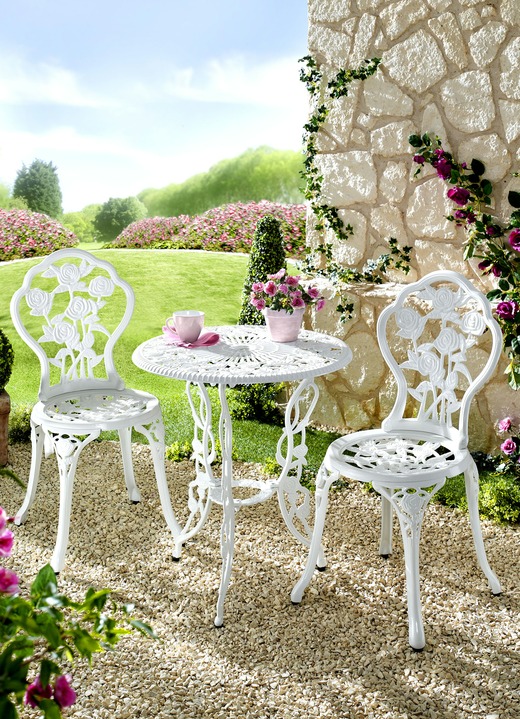 Gartenmöbel - Bistro-Set Rosamunde, 3-teilig , in Farbe WEIß