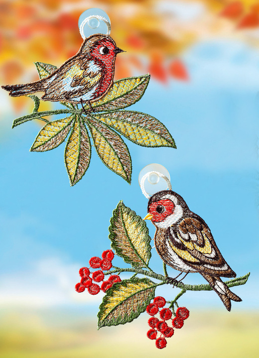 Fensterbilder - Fensterbilder «Herbstvögel», 2er-Set, in Farbe BUNT