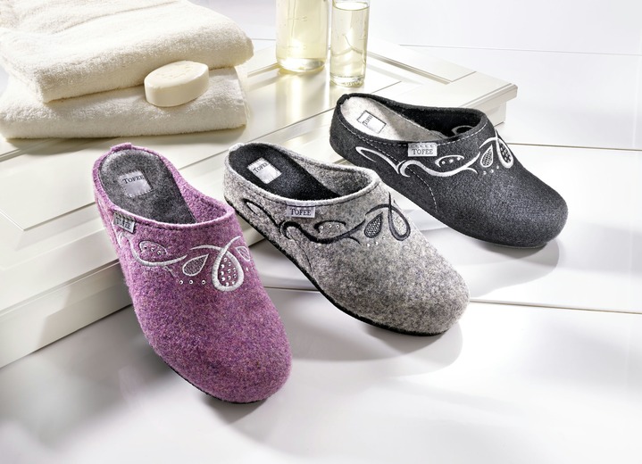 Schuhe & Einlagen - Hausschuh zum Wohlfühlen, in Größe 036 bis 042, in Farbe GRAU
