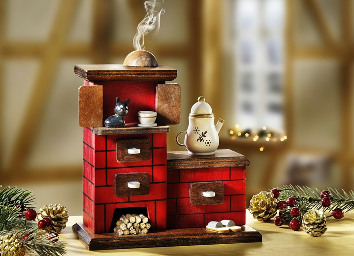 - Räucherofen aus Holz, in Farbe ROT