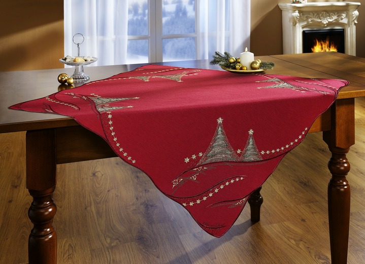 Tischdecken - Weihnachtliche Tisch- und Raumdekoration, in Größe 110 (Deckchen, 26x 26 cm) bis 404 (Kissenbezug, 40x 40 cm), in Farbe CREME Ansicht 1