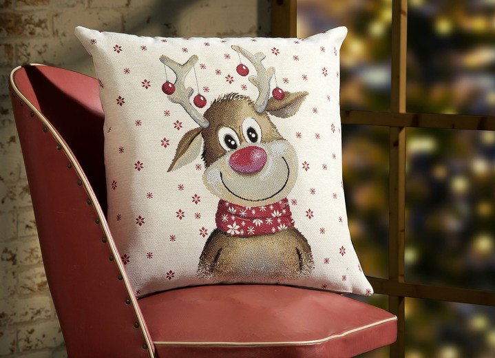 Weihnachtliche Dekorationen - Kissenbezug Lustiger Elch, in Farbe BUNT
