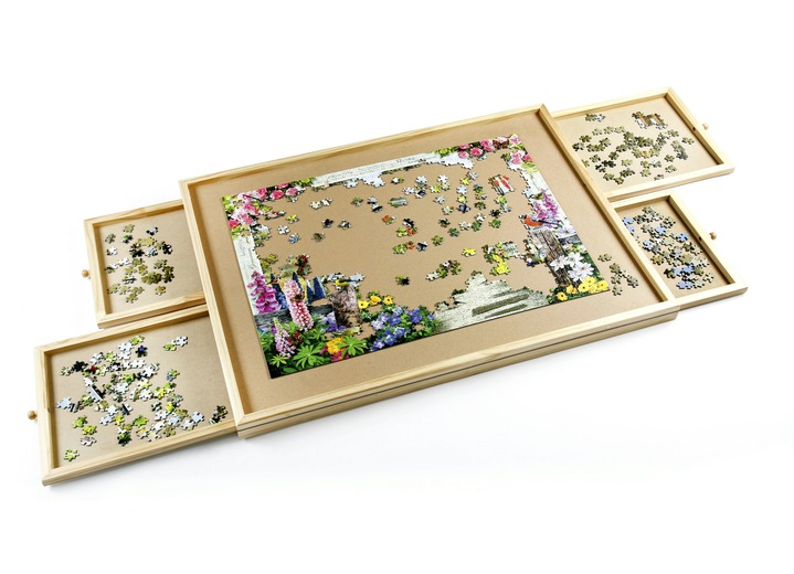 Praktische Hilfsmittel - Grosser LED Puzzletisch: Endlich Platz und Ordnung für Puzzles, in Farbe BRAUN Ansicht 1