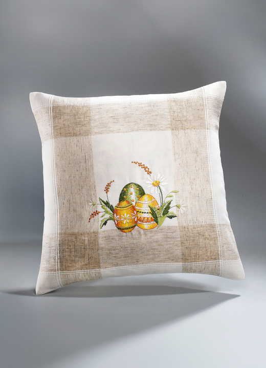 Tisch- & Fensterdekorationen - Charmante Accessoires mit buntem Ostereier- Motiv, in Größe 102 (Läufer, 40x 85 cm) bis 404 (Kissenbezug, 40x 40 cm), in Farbe SEKT-BUNT Ansicht 1
