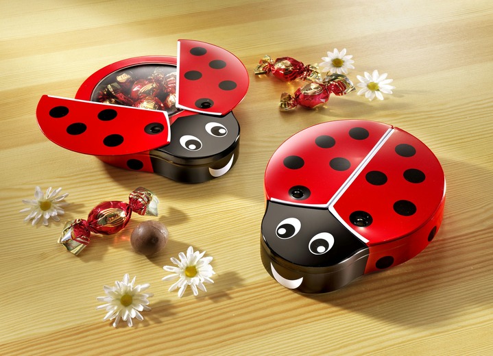 Osterleckereien - Milchschokoladen Geschenkbox Glückskäfer, in Farbe